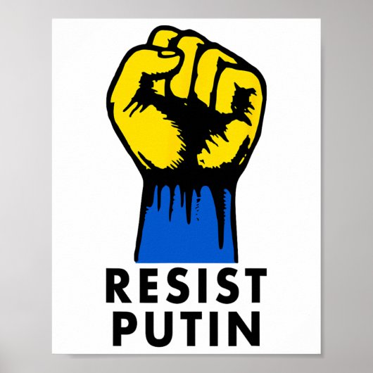 プーチンに抵抗 レイズド・フィスト 抗議 ポスター (正面)