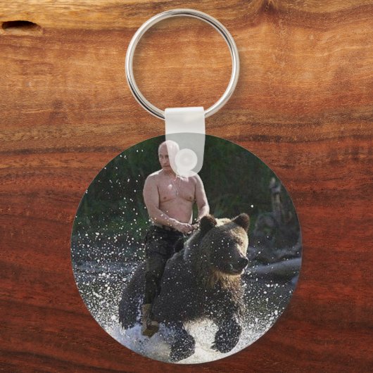 プーチンはクマに乗る! キーホルダー (正面)