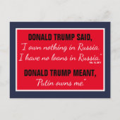 プーチンはトランプ・ロシア大統領政治を所有している ポストカード (正面)