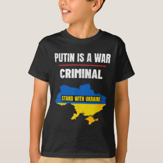 プーチンは戦争犯罪者 ウクライナを支持しよう Tシャツ