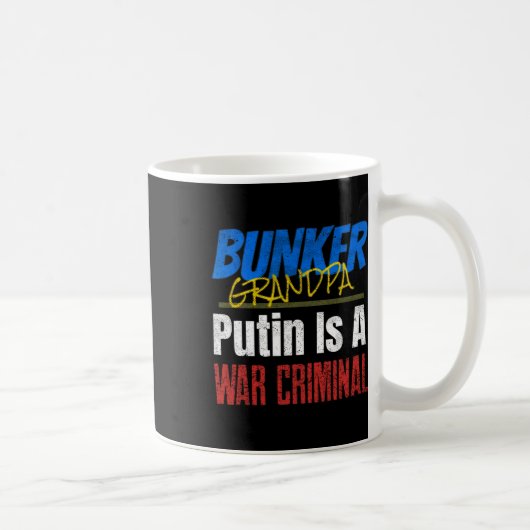 プーチンは戦争犯罪者 ウクライナ ウクライナ人  コーヒーマグカップ (右)