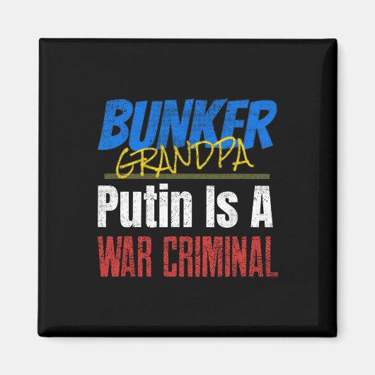 プーチンは戦争犯罪者 ウクライナ ウクライナ人 マグネット (正面)
