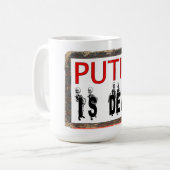 プーチンは死んだマグカップだ! コーヒーマグカップ (正面左)