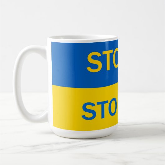 プーチンストップ、ウストップァー・マグ! コーヒーマグカップ (左)