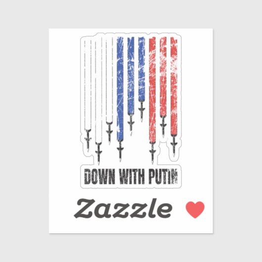 プーチン反戦平和ウクライナとダウン シール (シート)