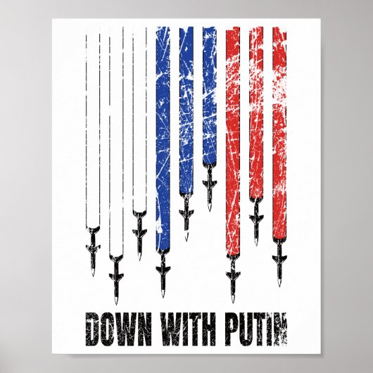 プーチン反戦平和ウクライナとダウン ポスター (正面)