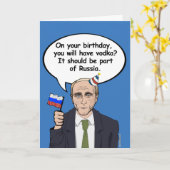 プーチン誕生日カード – ロシアの一部である – - カード (黄色い花)