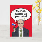 プーチン誕生日カード – 私はあなたのCAにプーチンキャンドル カード (黄色い花)