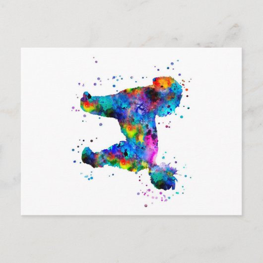 プードパーソナライズされたル |犬の誕生日カード 案内ポストカード (正面)