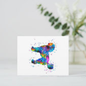 プードパーソナライズされたル |犬の誕生日カード 案内ポストカード (スタンド正面)