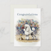 プードルおめでとうノートカード サンキューカード (正面/裏面)