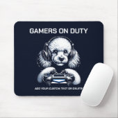 プードルおもしろいとゲーム動物愛好家ギフト マウスパッド (マウス)