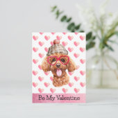 プードルおもしろいは私のバレンタイン犬である シーズンポストカード (スタンド正面)