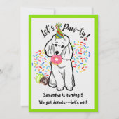 プードルおもしろいドッグドーナツ誕生パーティー 招待状 (正面)