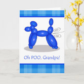 プードルおもしろいファルトおじいちゃんのベレート誕生日 カード (黄色い花)