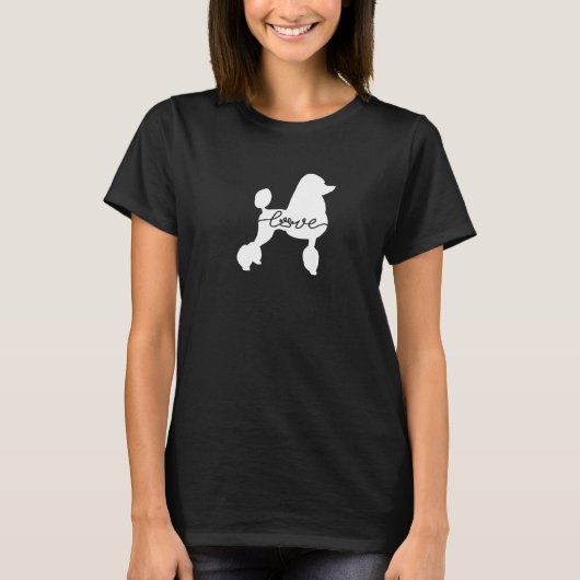 プードルおもしろいラブポー Tシャツ (正面)