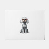 プードルおもしろい動物愛好家ドッググラフィックかわいいドッグオウ ドアマット (正面)