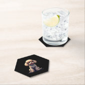 プードルおもしろい動物愛好家ドッググラフィックかわいいドッグオウ ペーパーコースター (インサイチュ)