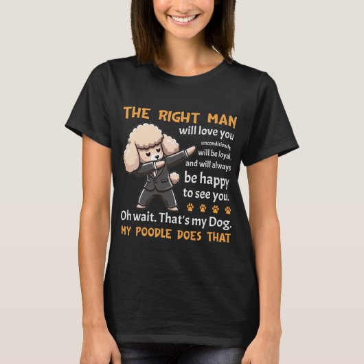 プードルおもしろい犬 Tシャツ (正面)