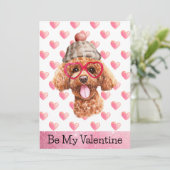 プードルおもしろいi Woof You Dog Valentine's Day シーズンカード (スタンド正面)