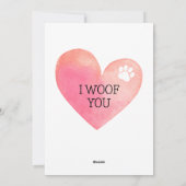 プードルおもしろいi Woof You Dog Valentine's Day シーズンカード (裏面)