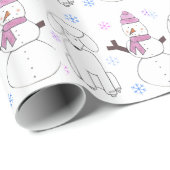 プードルおよび雪だるま ラッピングペーパー (ロールコーナー)