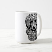 プードルお洒落ドッグ頭の動物ペットアート コーヒーマグカップ (正面右)