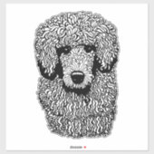 プードルお洒落ドッグ頭の動物ペットアート シール (シート)