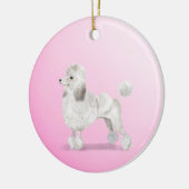 プードルかわいい犬ピンク個人 セラミックオーナメント (左)