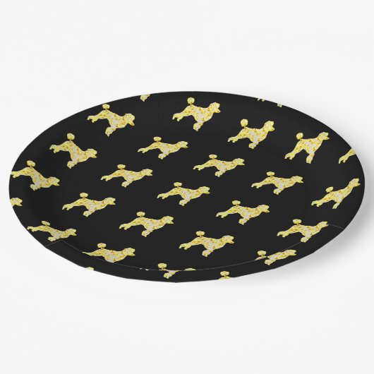 プードルきらきら光る ペーパープレート (アングル)