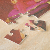 プードルとヴィンテージクリスマスガールフランスの ジグソーパズル (側面)