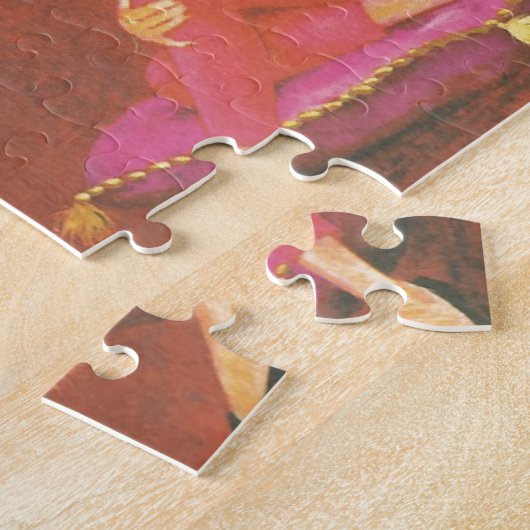 プードルとヴィンテージクリスマスガールフランスの ジグソーパズル (側面)