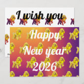 プードルと新年のご挨 シーズンカード (正面/裏面)