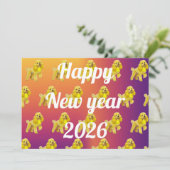 プードルと新年のご挨 シーズンカード (スタンド正面)