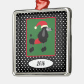 プードルと水玉模様形見 メタルオーナメント (左)