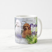 プードルのお母さんのアジサイのマグ コーヒーマグカップ (正面右)