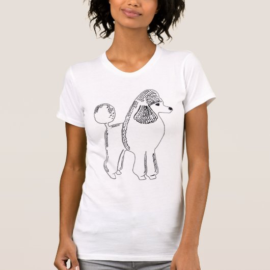 プードルのお母さんの女性のBellaジャージーのTシャツ Tシャツ (正面)