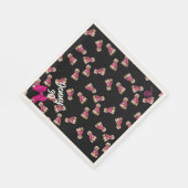 プードルのオードル(ピンクオンブラック)パーティーナプキン スタンダードランチョンナプキン (角)