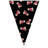 プードルのオードル（ピンクオンブラック）パーティー バンティングフラッグ (第1の旗)