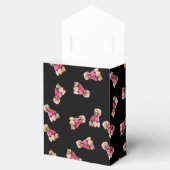 プードルのオードル（ピンクオンブラック）パーティー フェイバーボックス (オープン)