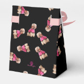 プードルのオードル（ピンクオンブラック）パーティー フェイバーボックス (裏面サイド)