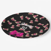 プードルのオードル(ピンクオンブラック)パーティー ペーパープレート (アングル)
