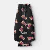 プードルのオードル（ピンクオンブラック）パーティー ボトルクーラー (裏面)