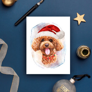 プードルのクリスマスギフト 犬好きさんへ シーズンポストカード