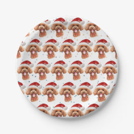 プードルのクリスマススター ペーパープレート