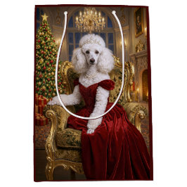 プードルのクリスマス・ホリデー ミディアムペーパーバッグ