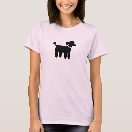 プードルのグラフィック(黒) Tシャツ (正面)