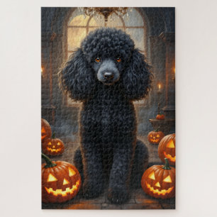 プードルのゴシック・バレエ・ハロウィン肖像画アート ジグソーパズル