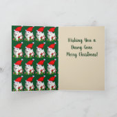 プードルのサンタのかわいいクリスマス シーズンカード (内部)