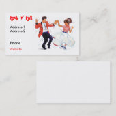 プードルのスカートおよびサドルシューズpoを持つ振動ダンサー 名刺 (正面/裏面)